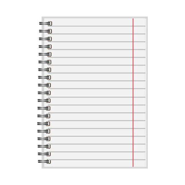 Blank realistic closed spiral notebook isolated on white background. Vertical copybook. Template, mock up of organizer or diary. Horizontal lined notebook.Vector. — Stock Vector