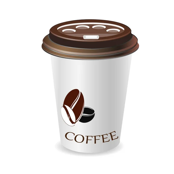 Realistic paper coffee cup. Vector EPS10 illustration. — Stock Vector