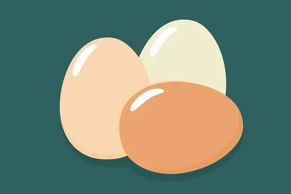 Huevos pardos. Icono plano. Ilustración vectorial — Vector de stock