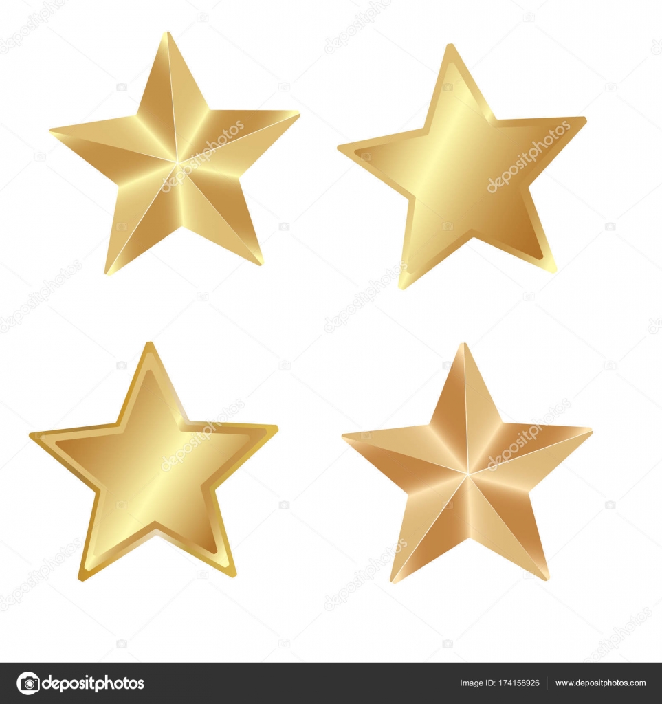 Set falling gold stars vector. Shooting stars isolated white background