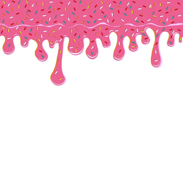 Γλυκό ροζ ντόνατ και γλάσο που απομονώνονται σε λευκό φόντο. Χωρίς ραφή πρότυπο. Διάνυσμα — Διανυσματικό Αρχείο