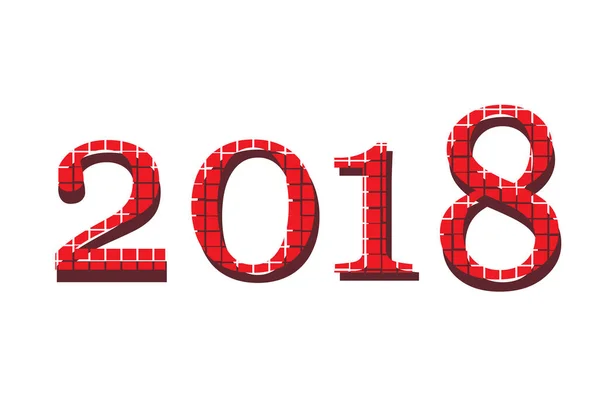 Buon anno 2018. Vettore nuovo anno pixel mosaico di sfondo. Illustrazione vettoriale — Vettoriale Stock