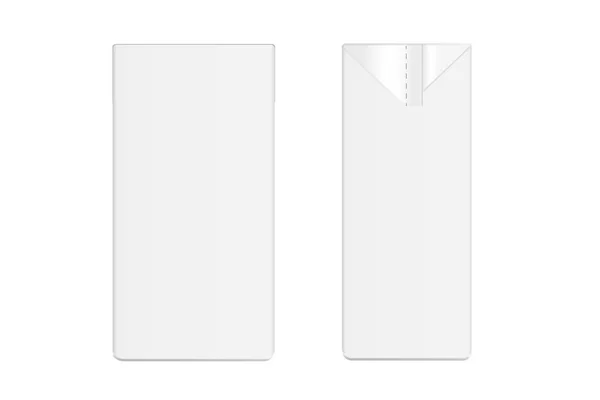 3D. melk en SAP karton verpakking op witte achtergrond, Mock-up. Karton liter package, vector — Stockvector