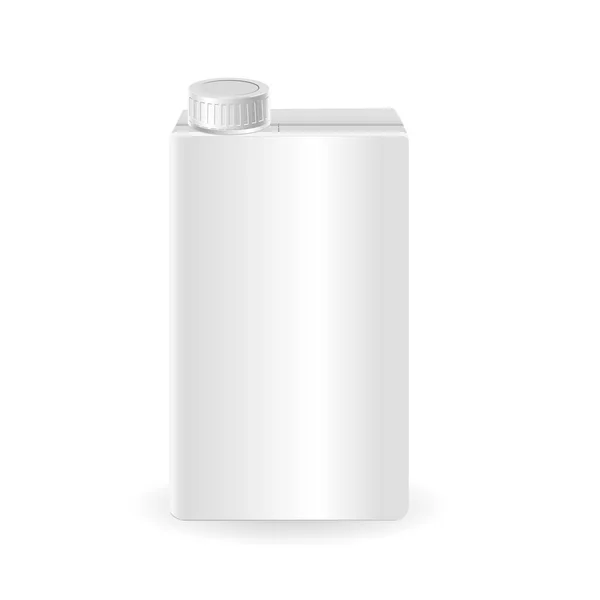 Ρεαλιστική διάνυσμα 3d mock επάνω κουτί γάλα ή χυμό σε άσπρο φόντο. Χάρτινη συσκευασία λίτρου με καπάκι απομονωμένες — Διανυσματικό Αρχείο