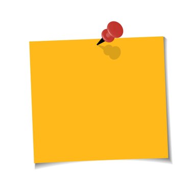 Office sarı kağıt üzerinde şeffaf arka plan izole bant, notla. Projeleriniz için şablon. Vektör çizim