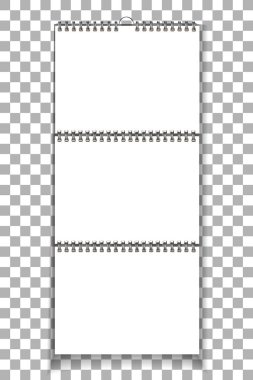 Sarmal boş duvar takvimi kadar sahte. Beyaz kağıda arka plan üzerinde izole. Vektör