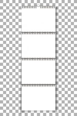 Sarmal boş duvar takvimi kadar sahte. Beyaz kağıda arka plan üzerinde izole. Vektör