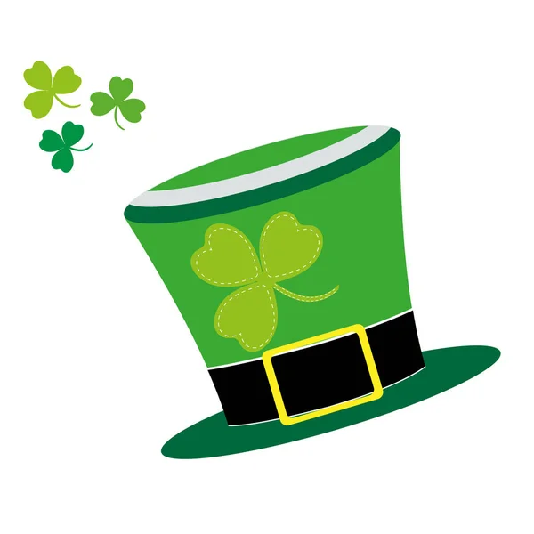 Saint Patrick's Day van de muts. Geïsoleerd op een witte achtergrond. Vector — Stockvector