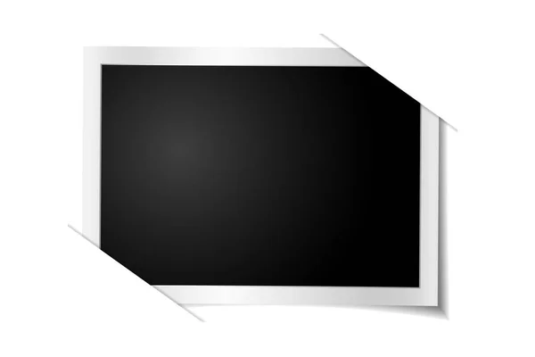 Рамка ретро фото на белом фоне. Винтажный фонтанирующий бланк старой фотографии. Вектор — стоковый вектор
