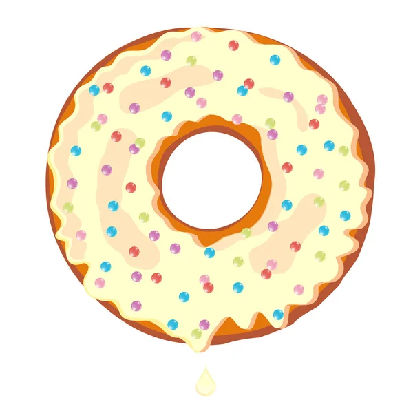 Γλυκά ντόνατ. Ντόνατ με γλάσο που απομονώνονται σε λευκό φόντο. Διάνυσμα — Διανυσματικό Αρχείο