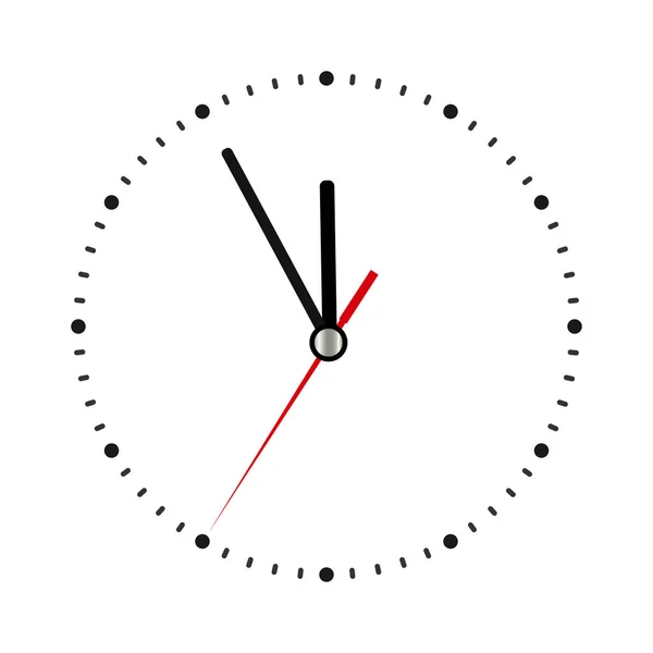 Relógio de parede redonda clássico isolado em branco. Discagem vazia. Vetor —  Vetores de Stock