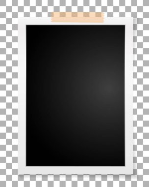 Çerçeve retro resmi şeffaf arka plan için. Vintage dikey boş eski fotoğraf yapışkan bant üzerinde. Vektör