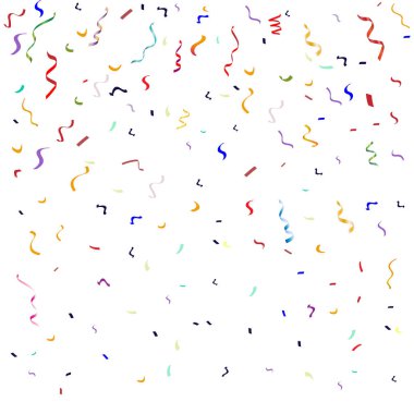 Renkli renkli düşen ve konfeti şerit. Beyaz bir arka plan üzerinde izole. Vektör