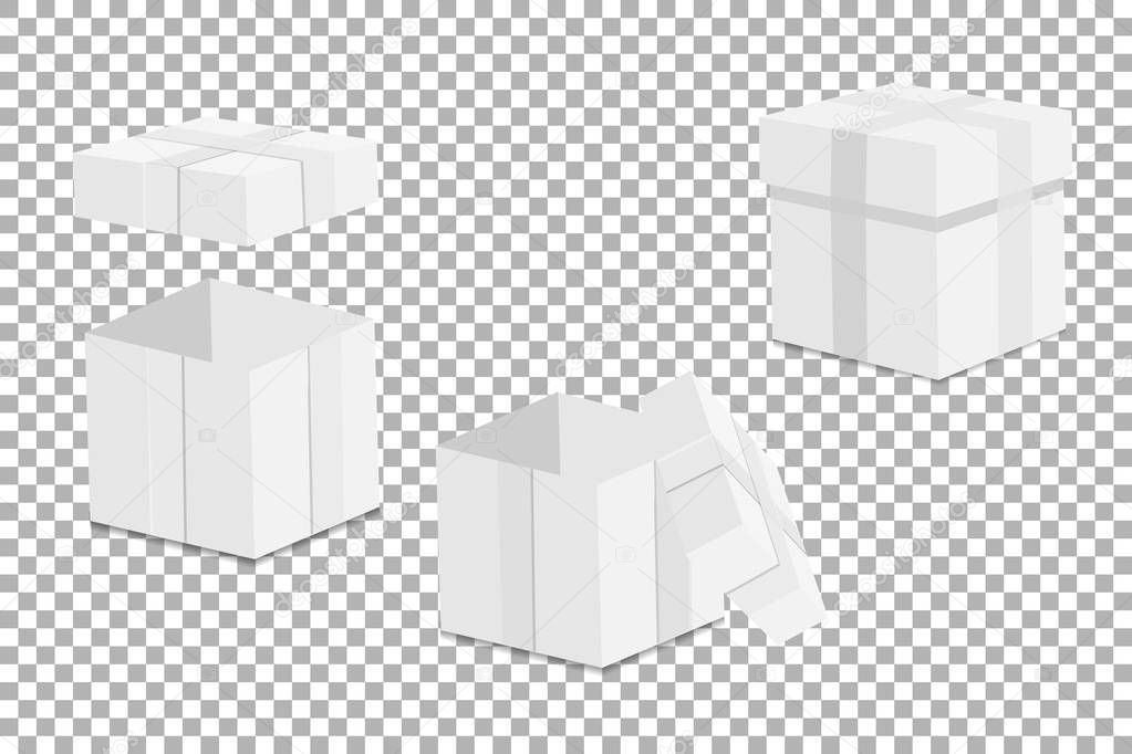Download White empty mock-up gift box . On a transparent background ...
