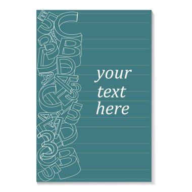 3D alfabe süsleme sınır soyut. Okul için kavramı kitap. Metninizi buraya. Vektör