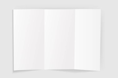 Boş bir yaprak kağıttan katlanmış. Şablonu alay. Beyaz arka plan üzerinde izole. Vektör