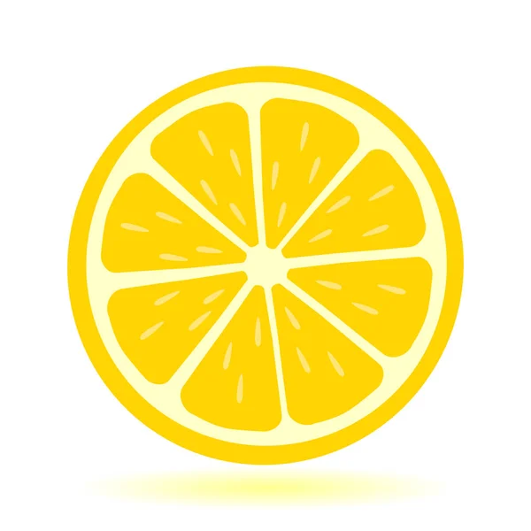 Icône citron. Fruits de citron frais et tranche. Isolé sur fond blanc. Vecteur — Image vectorielle
