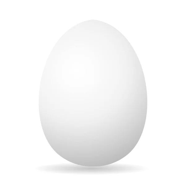 Ei. weiße 3D-Ei-Huhn. isoliert auf weißem Hintergrund. Vektor — Stockvektor