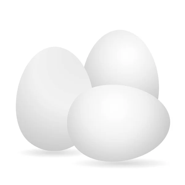 Vejce. Bílá 3d vejce kuře. Izolované na bílém pozadí. Vektor — Stockový vektor