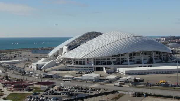 Fisht Stadium in Sochi from a birds-eye view — Stock Video