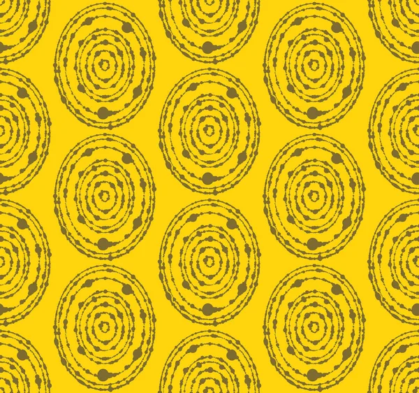 Seamless Circle Pattern. Abstract Vector Minimal Yellow Background. Contemporary Textile Ornament. — Stock Vector