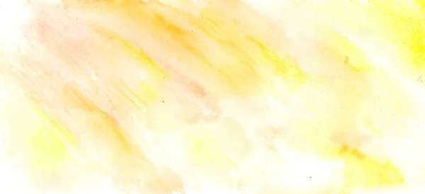 Abstrakte Aquarell Hand bemalt gelben und weißen Hintergrund, — Stockfoto