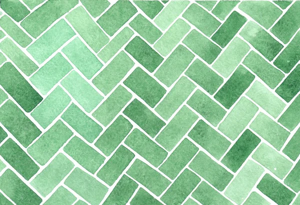 Acuarela arenque patrón verde — Foto de Stock