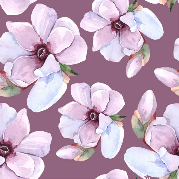 Aquarelle sans couture motif floral romantique — Image vectorielle