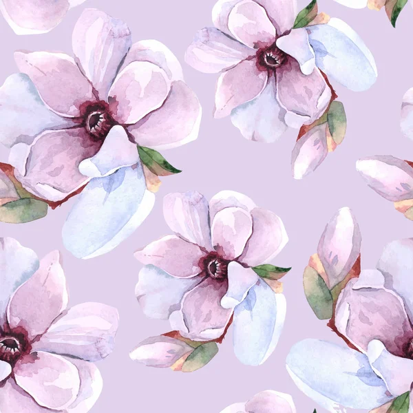 Aquarelle sans couture motif floral romantique — Image vectorielle
