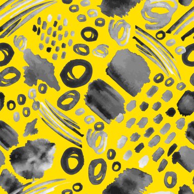 Dikişsiz desen boya noktalar. Suluboya arka plan. Etnik süsleme. Kaotik, rastgele fırça darbeleri.