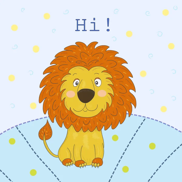 Desenho animado bonito leão, ilustração vetorial . —  Vetores de Stock