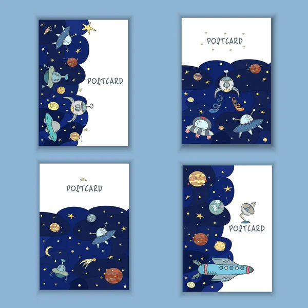 Şirin el çizilmiş doodle doğum günü, parti, baby shower kartları, broşür, davetiye alanı çizim ile. Nesneleri arka plan. Yazdırılabilir şablonları kümesi