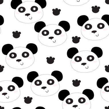 komik panda baş desen