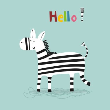 Karikatür zebra vektör yazdırma