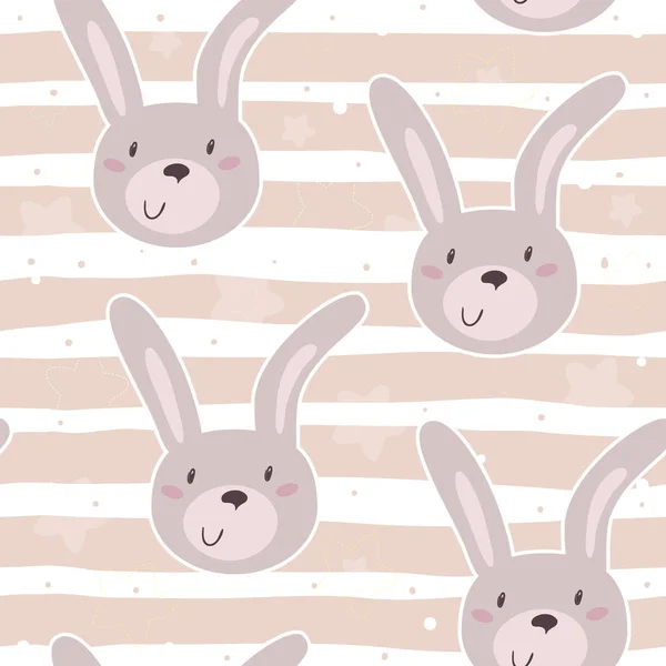 Seamless pattern with cute little bunny. vector illustration — Stock Vector