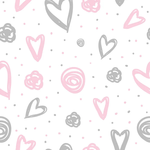 Valentinstag mit handgezeichnetem Herzen — Stockvektor