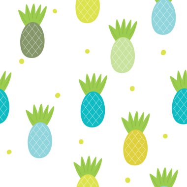 Sorunsuz ananas desen vektör çizim