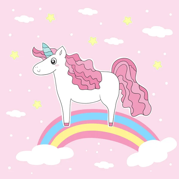 Linda tarjeta con unicornio — Archivo Imágenes Vectoriales