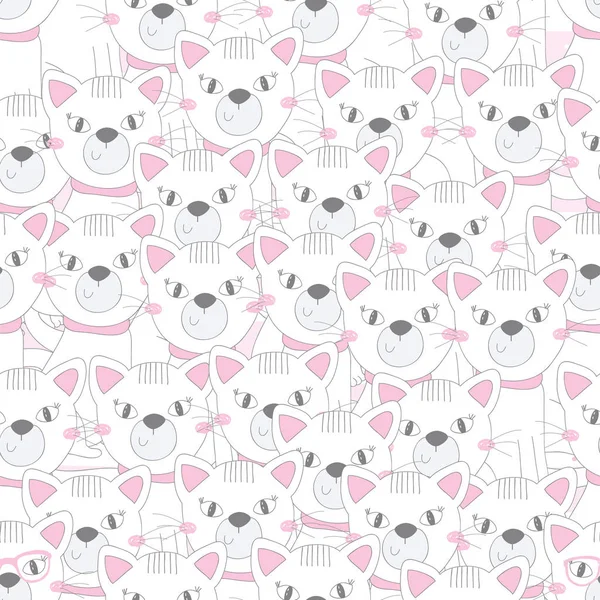 Cute cats colorful seamless pattern background