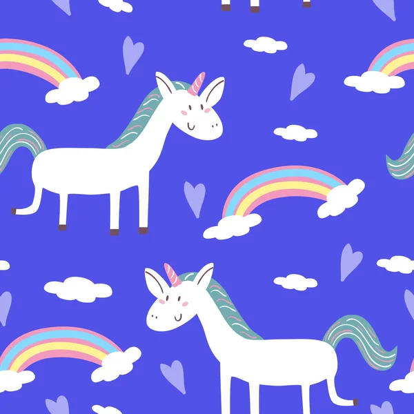 Cute unicorn vector pattern — Stock Vector