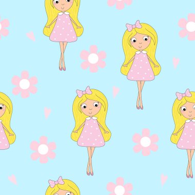 çizgi film olumlu seamless modeli ile şirin kızlar