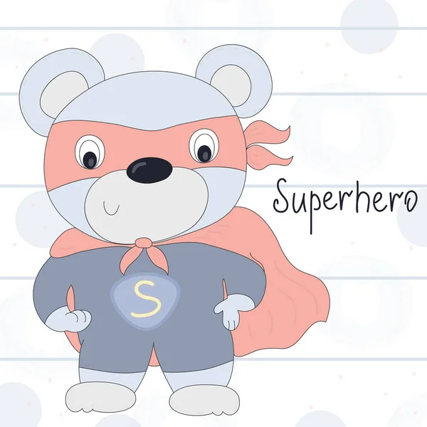 Superhjälte nallebjörn djur vektorillustration — Stock vektor