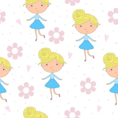 çizgi film olumlu seamless modeli ile şirin kızlar