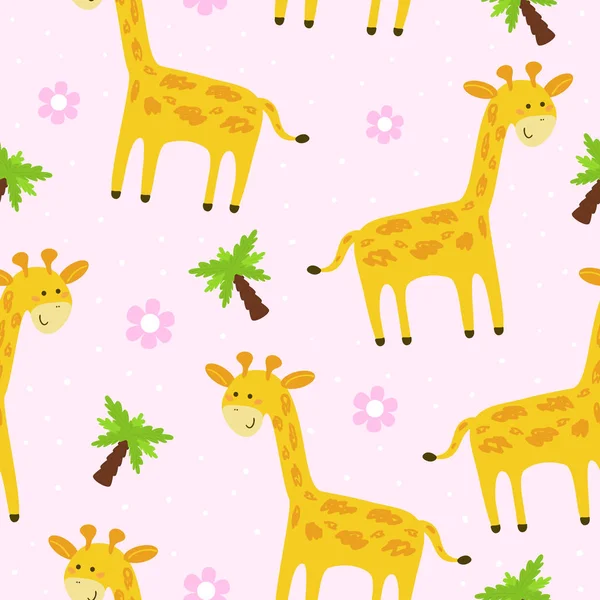 Cute giraffe Pattern print for kids — Stock Vector