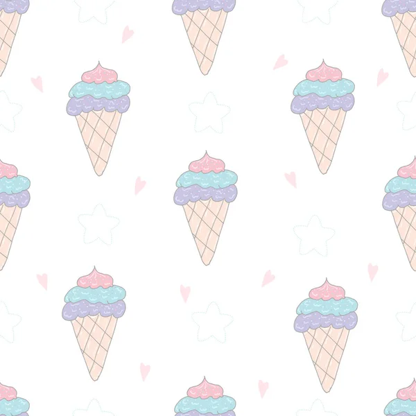 Helado sin costura patrón vector ilustración — Archivo Imágenes Vectoriales