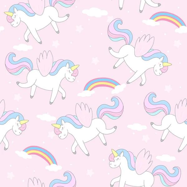 şirin tek boynuzlu at vektör desen