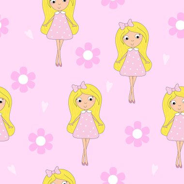 çizgi film olumlu seamless modeli ile şirin kızlar