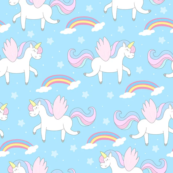 Cute unicorn vector pattern — Stock Vector