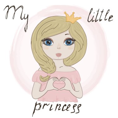 El Drawn sevimli çizgi film küçük prens. vektör yazdırma