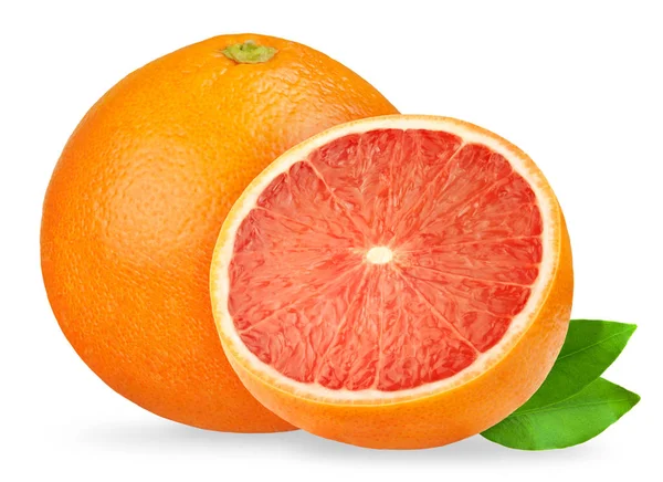 Isolated grapefruit. Pink grapefruits isolated on white background, with clipping path — Stock Photo, Image